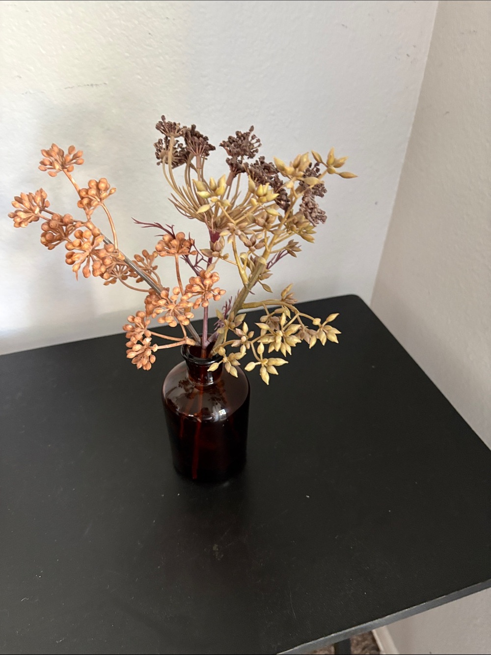 Dried Floral Spray Arrangement in Amber Vase - Neutral Tones Target Fall 2023